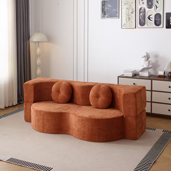 Space-saving compressible sofa bed