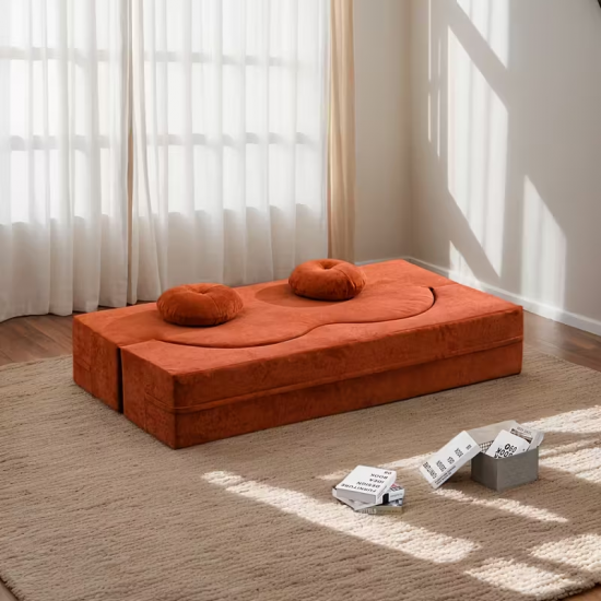 Space-saving compressible sofa bed